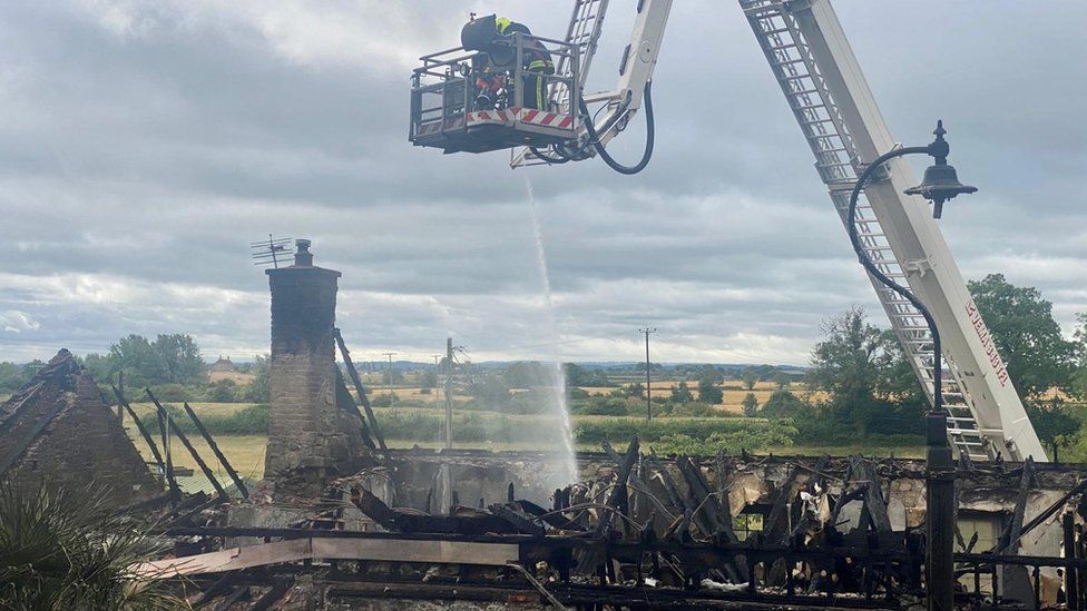 A burnt down pub