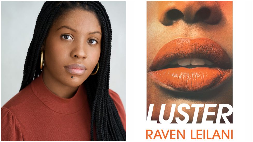 Raven Leilani and the book jacket cover of her debut novel Luster