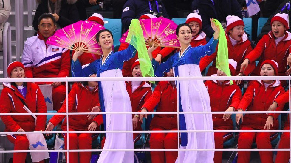 North Korean cheerleaders have been the centre of attraction at the Pyeongchang Olympics