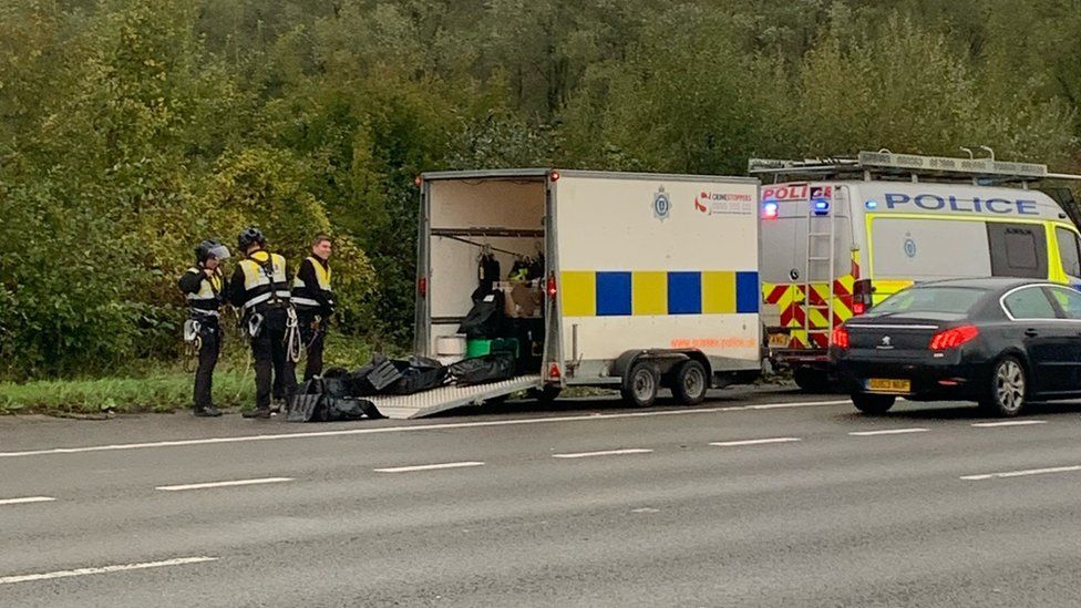 Police officers on the M25