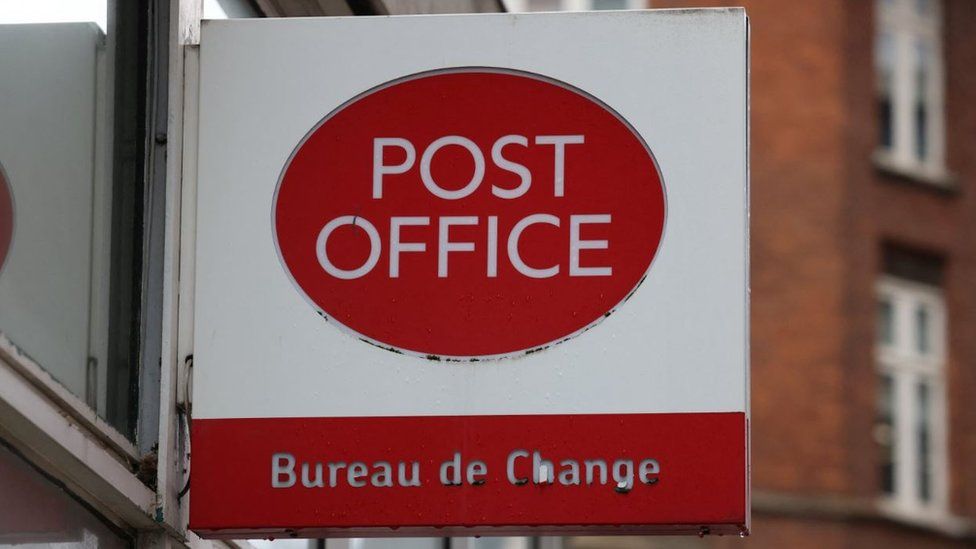 A post office sign