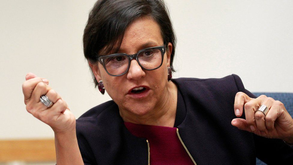 US Commerce Secretary Penny Pritzker speaks during an interview with Reuters in Bogota, Colombia, on 20 October 2016