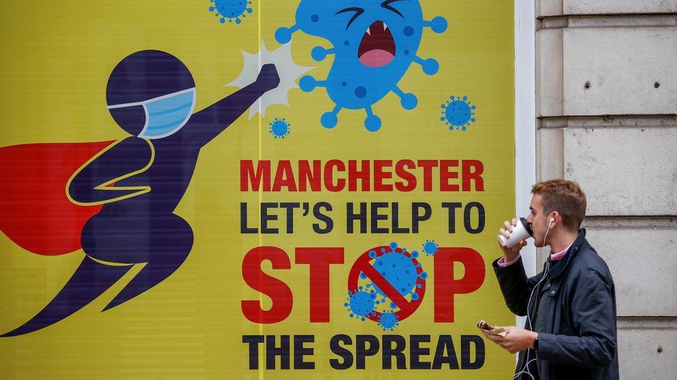 Coronavirus sign in Manchester