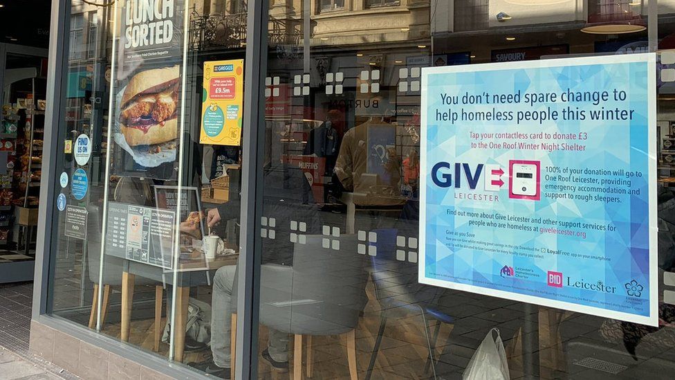 Contactless points installed in Nottingham for homeless donations BBC