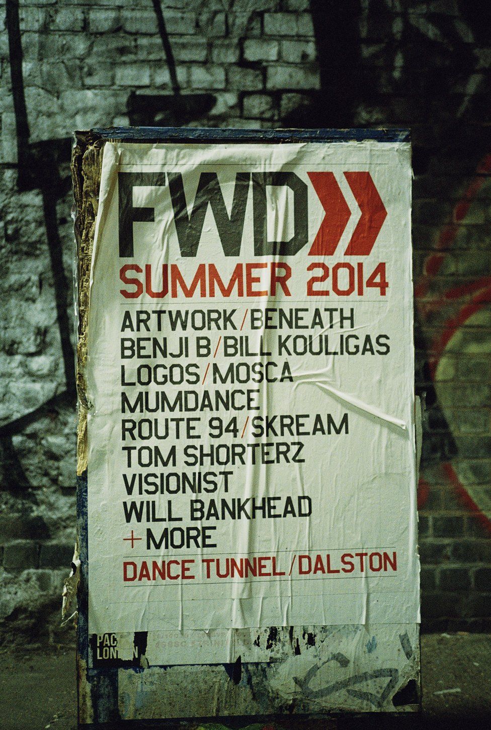 A poster for a night at Dalston's dance tunnel