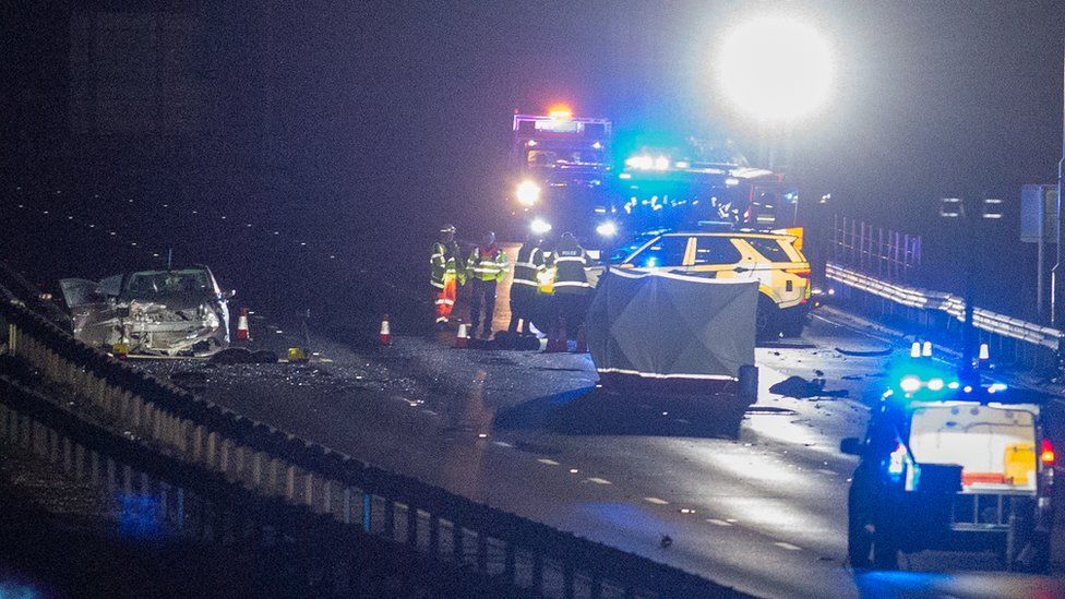 M1 crash scene