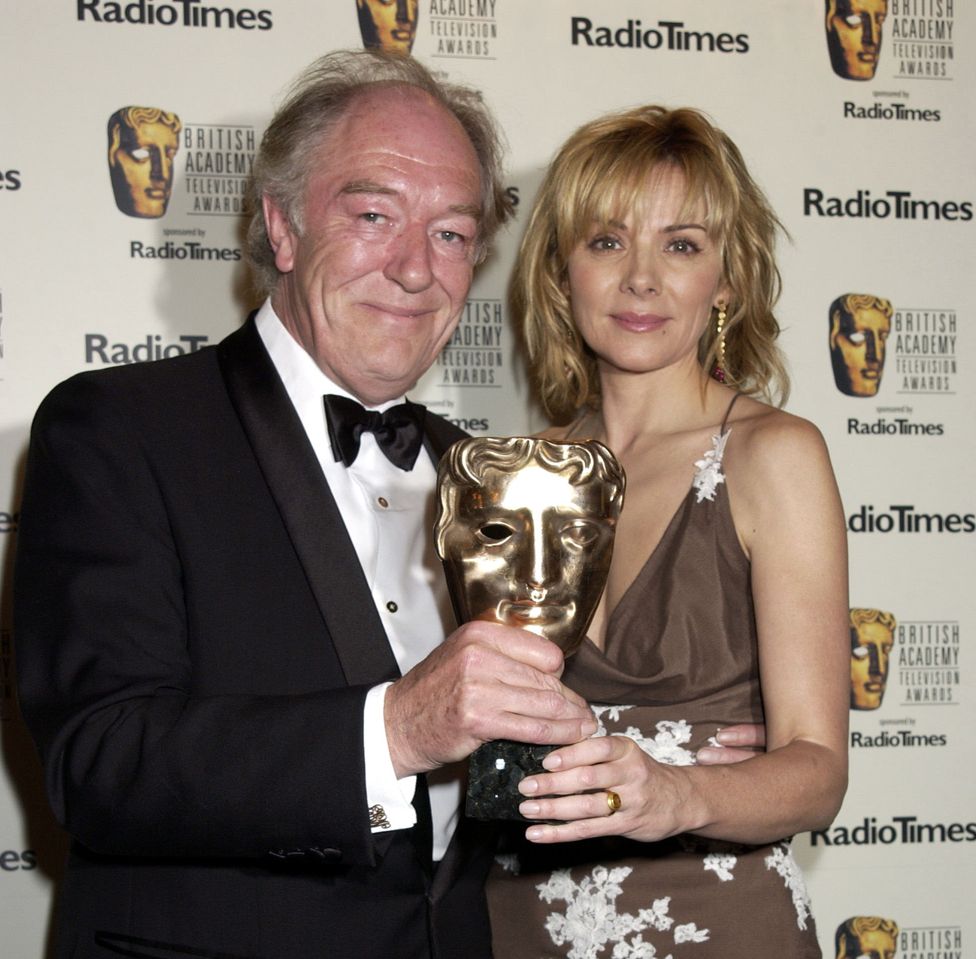Michael Gambon and Kim Cattrall at The British Academy (bafta) Television Awards, At The Theatre Royal, Drury Lane, London
