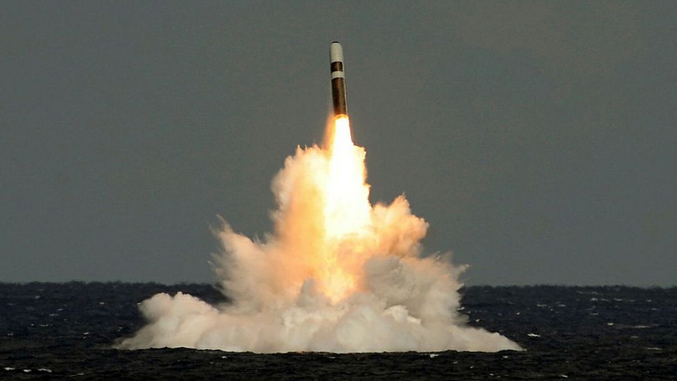 Still image taken from video of an unarmed Trident missile firing from HMS Vigilant in 2012