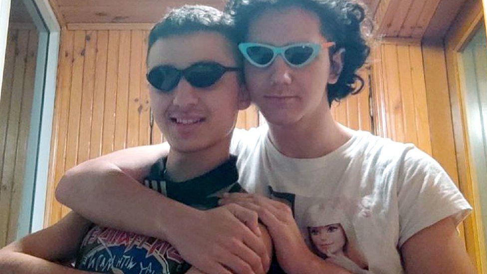 Brahim, left, and his friend Dmytro