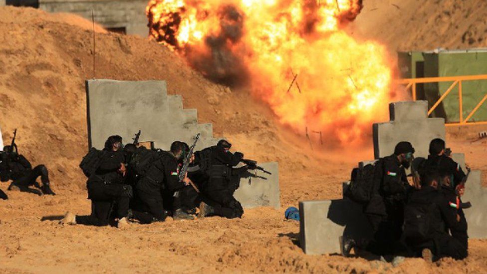 Hamas training exercise in Gaza