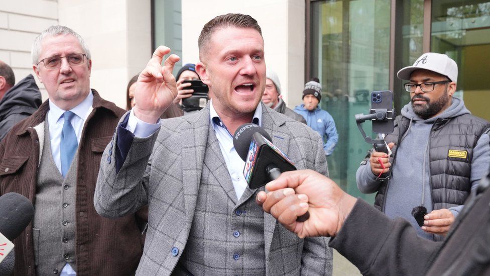Tommy Robinson outside court