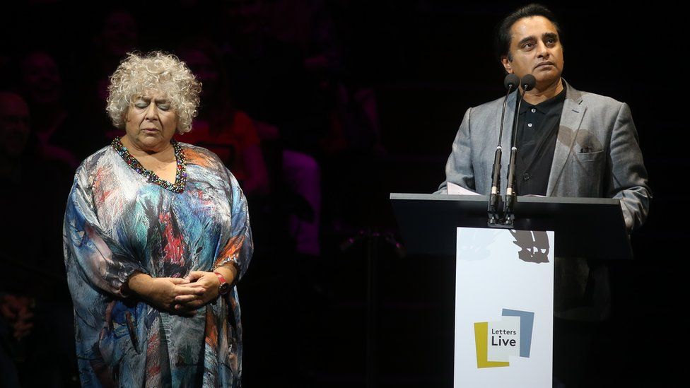 Miriam Margolyes and Sanjeev Bhaskar take part in the fourth night of the Letters Live series at the Freemason"s Hall, London.
