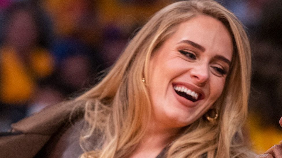 Adele attends a game between the Golden State Warriors and the Los Angeles Lakers on October 19, 2021
