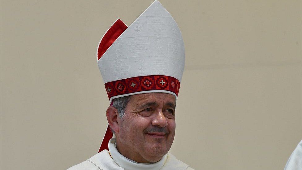 The bishop of Osorno, Juan Barros, pictured on January 18, 2018.