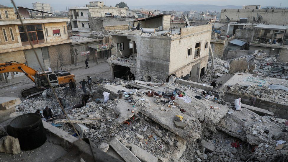 Syrian town damaged by earthquake