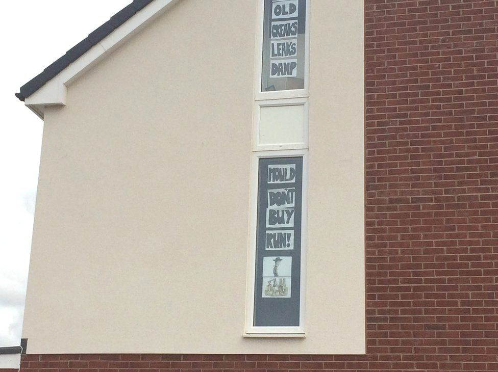 Signs put up in newbuild home