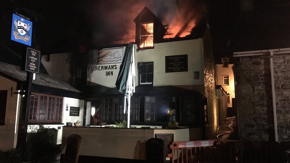 Newlyn fire. Pic: Dave King/Cornwall Fire Service/Twitter