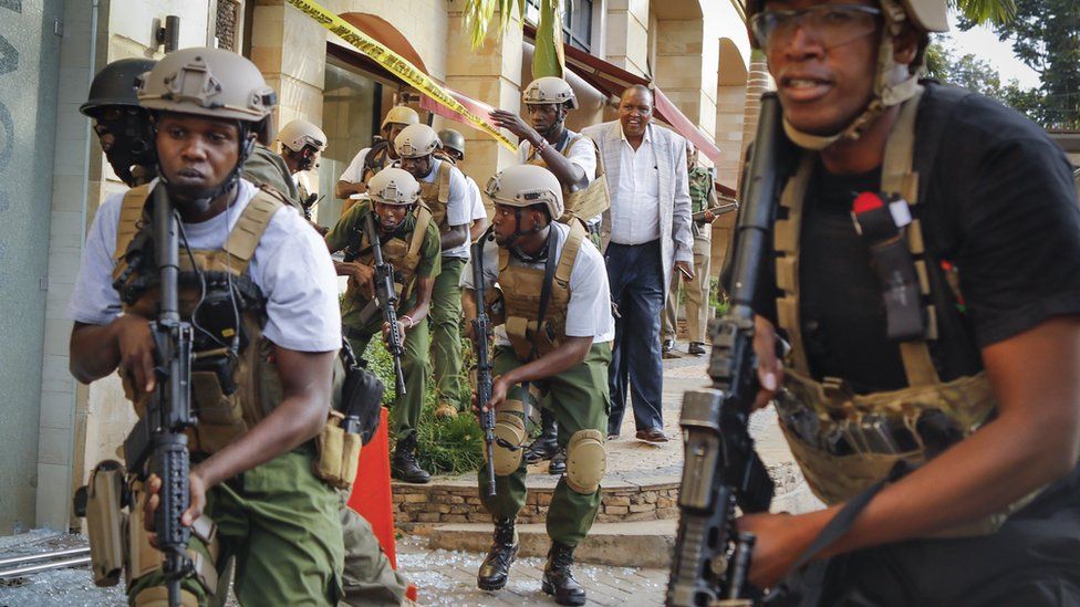Kenyan officers during the DusitD2 hotel siege