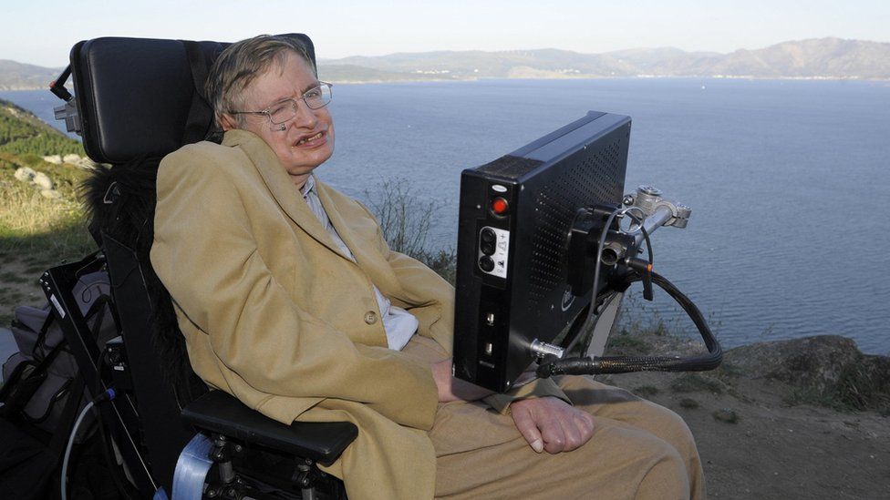 Professor Stephen Hawking is pictured during a visit to Cape Finisterre, some 90 km from Santiago, northwestern Spain on 25 September 2008