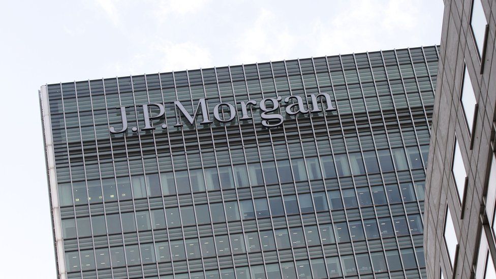 European headquarters of JP Morgan bank in London's Canary Wharf,