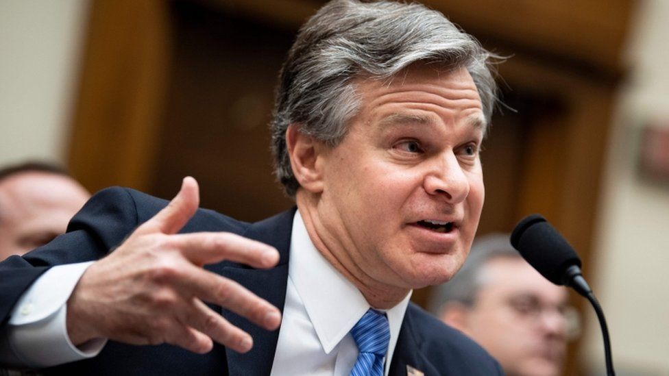 FBI Director Christopher Wray speaks during a full committee hearing on "Oversight of the Federal Bureau of Investigation" on Capitol Hill February 5, 2020, in Washington, DC