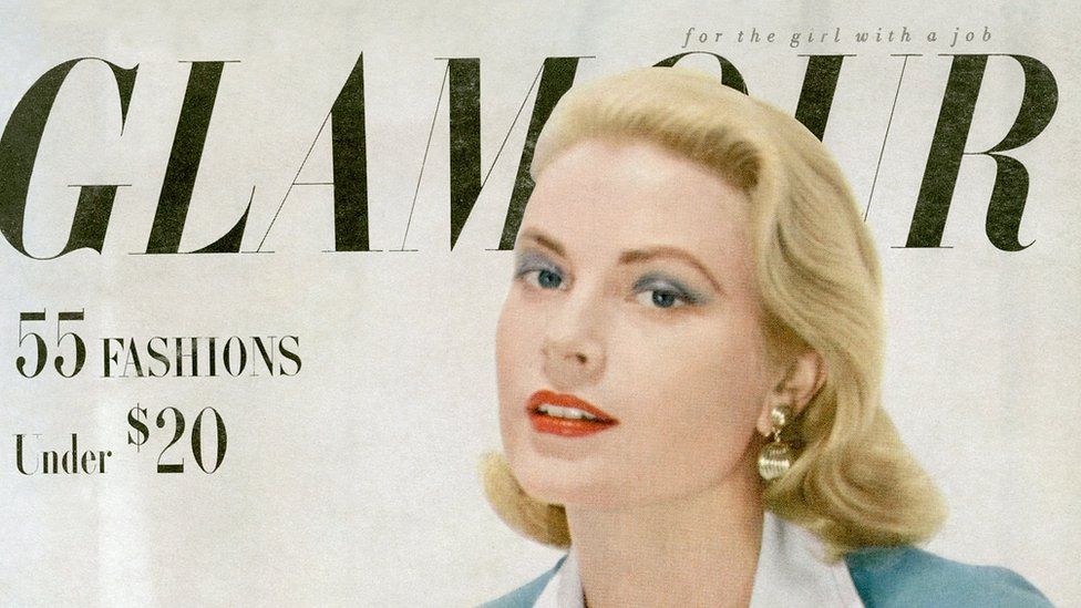 Grace Kelly on the front cover of Glamour magazine 1955