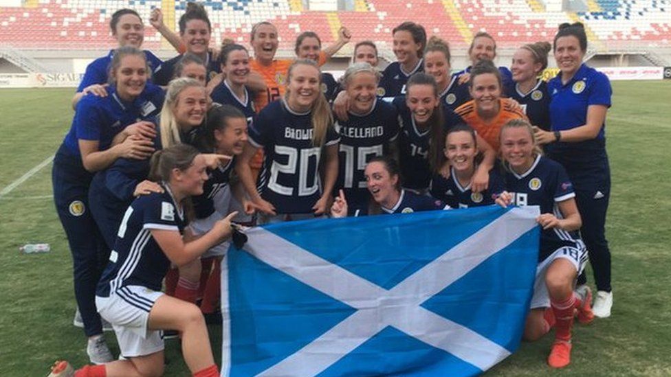 Scotland's squad celebrate