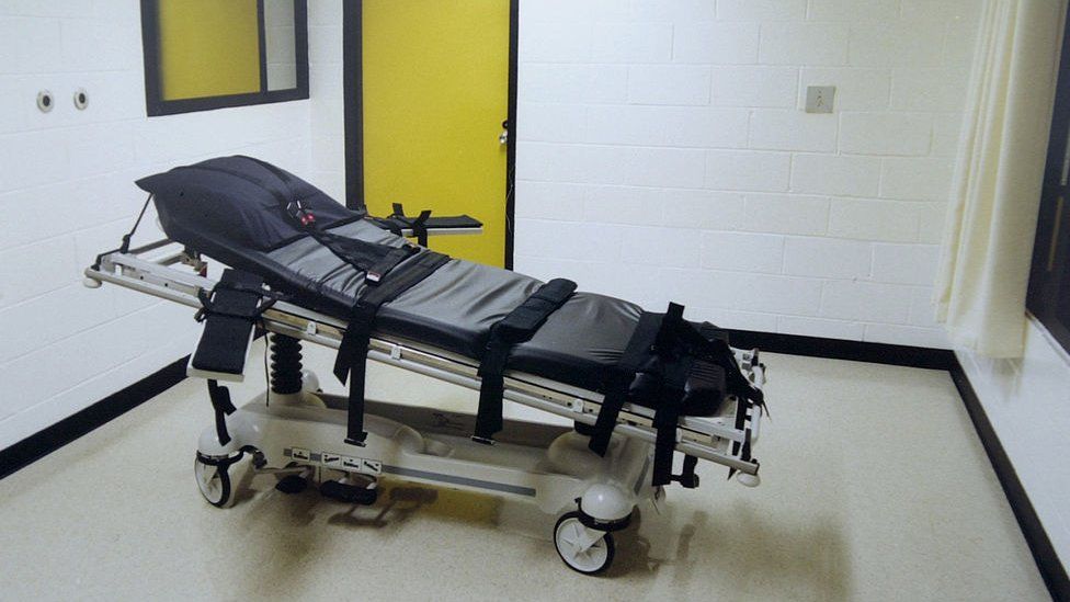 This undated photo shows the death chamber at the Georgia Diagnostic Prison in Jackson, Georgia.