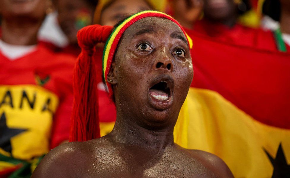 A Ghana supporter reacts during the Africa Cup of Nations group B football match between Ghana and Cape Verde.