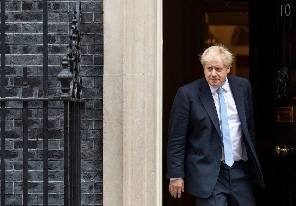 Boris Johnson leaving 10 Downing Street