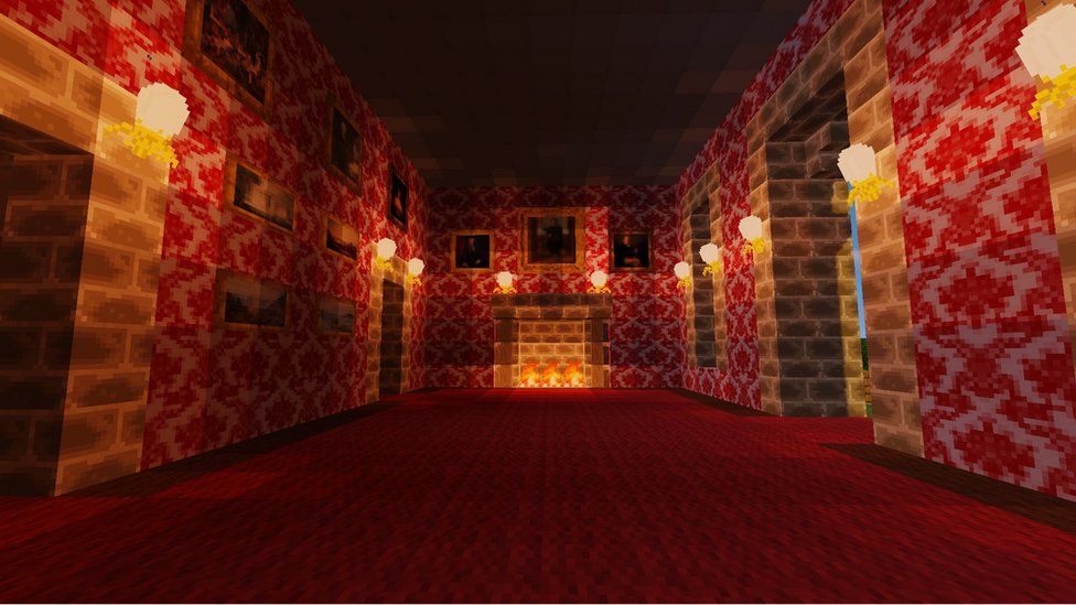 Interior of Penicuik House in Minecraft