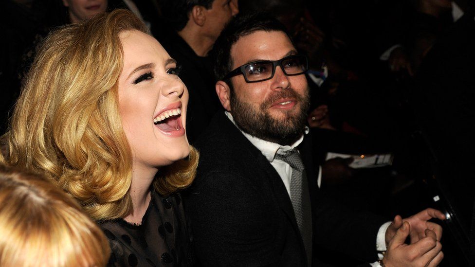 Adele and Simon Konecki at the Grammy Awards in 2013