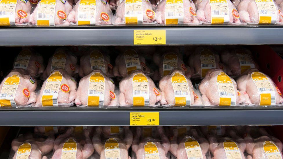 Chickens for sale in a UK supermarket