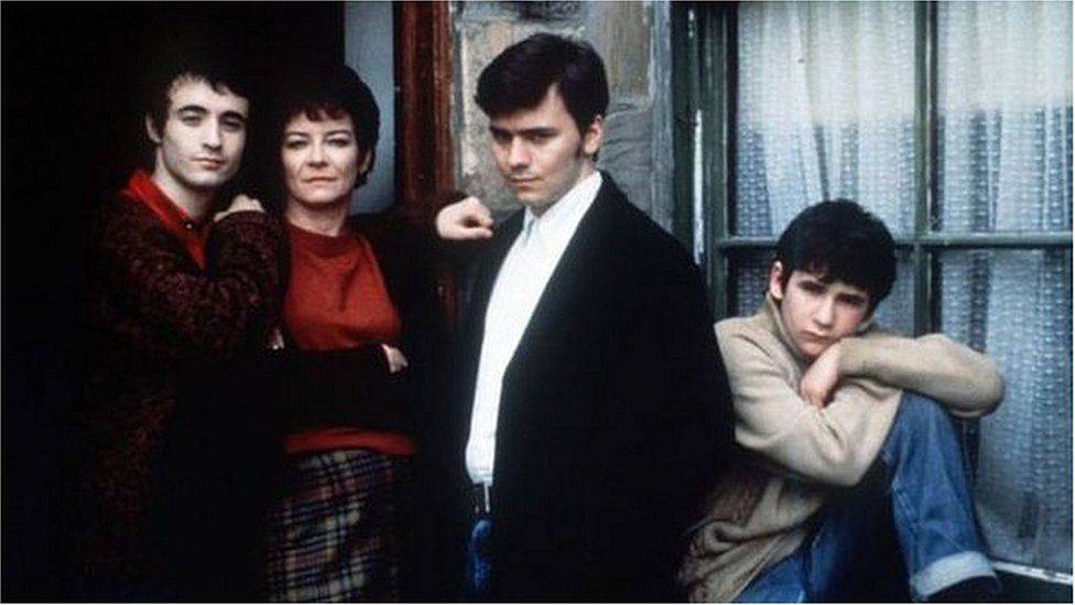 The MacLean brothers in the the 1996 film, with their mother played by Clare Higgins