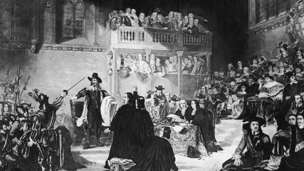 Trial of King Charles I from a painting by Fisk