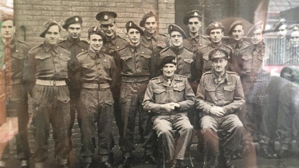 Andrew Charles in a group photo with Field Marshal Montgomery