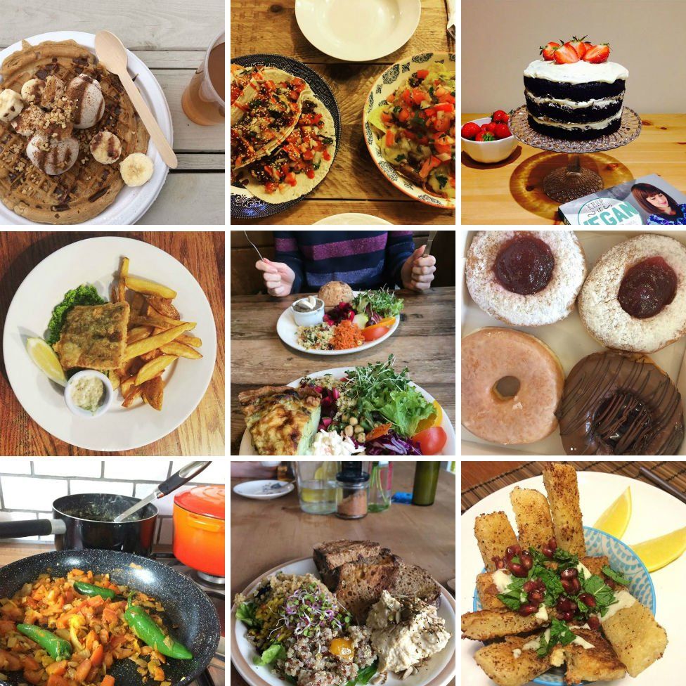 Photos of vegan food from Instagram