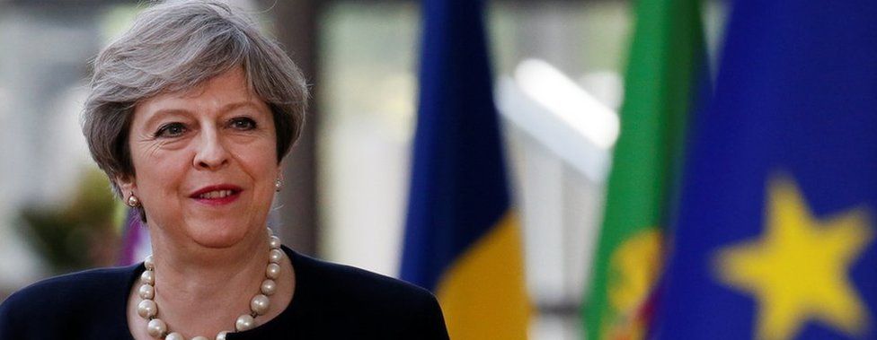 Theresa May arrives at EU summit on 22 June