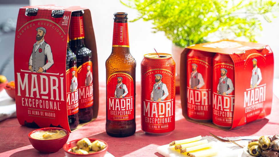 Bottles and cans of Madri lager