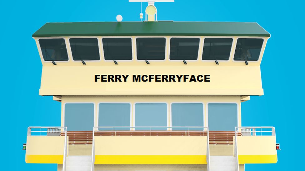 An illustration of Ferry McFerryface, a new Sydney ferry