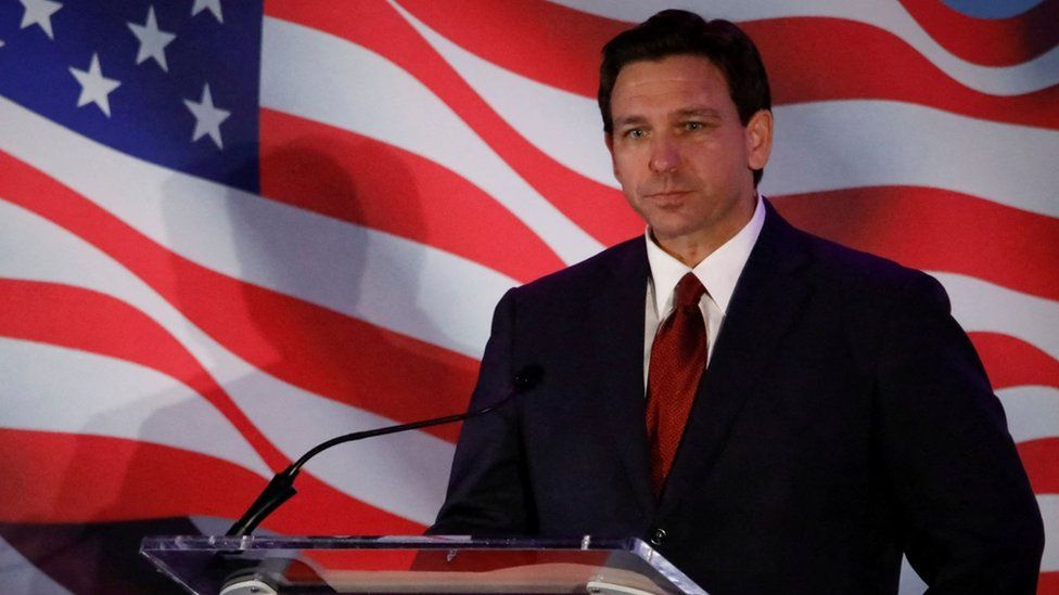 Florida Governor Ron DeSantis speaks during the Florida Family Policy Council Annual Dinner Gala, in Orlando, Florida, US, 20 May, 2023.