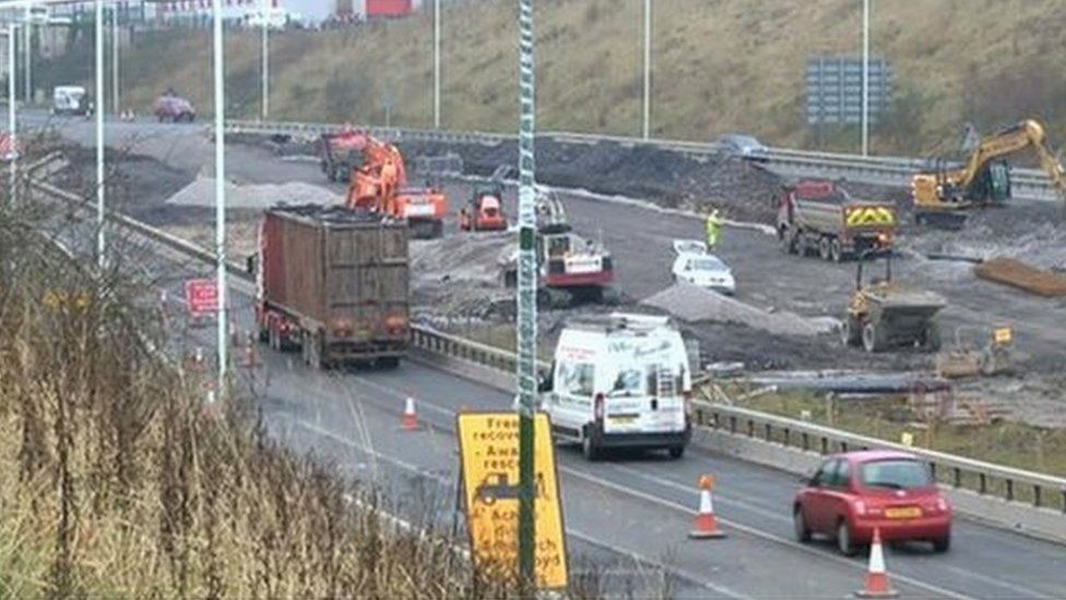 Work on the A465