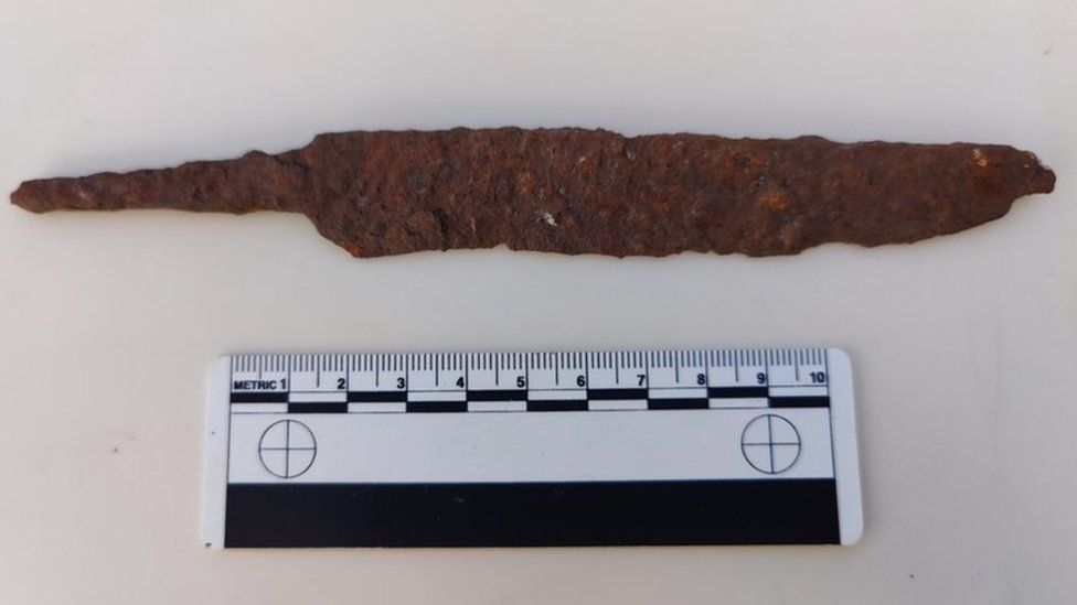 A knife believed to have been from either the 13th or 14th Century
