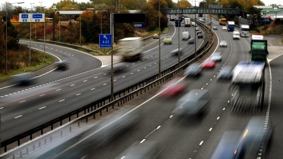 Traffic on the M1 motorway