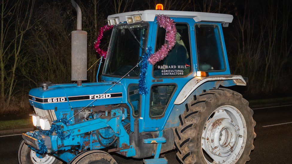 Decorated tractor