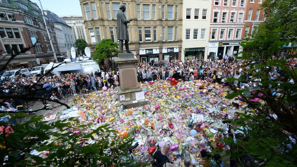 Tributes at St Ann's Square in 2017