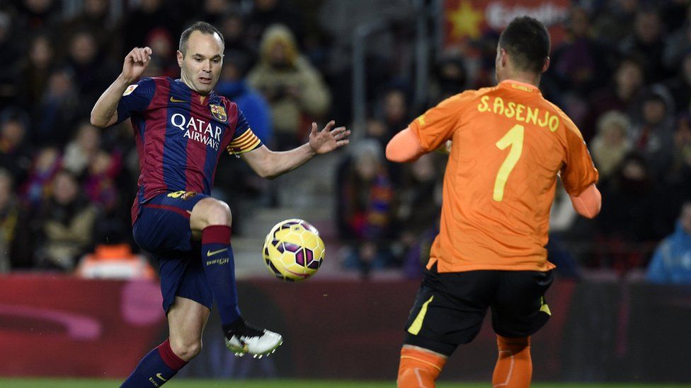 Iniesta in action for Barcelona