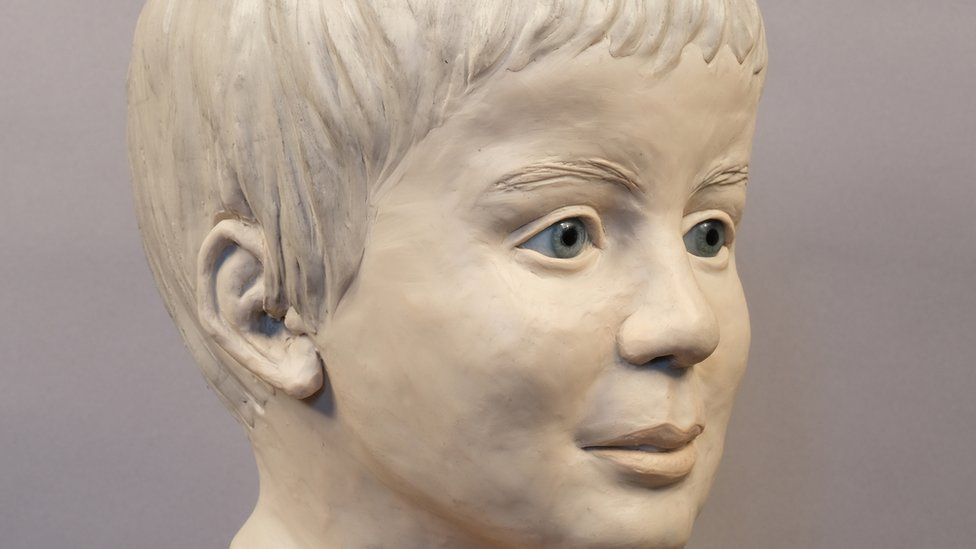 A facial reconstruction of the child