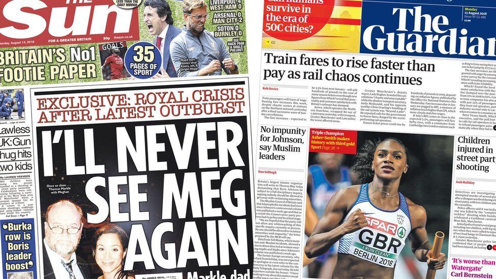 Monday newspapers - Sun and Guardian