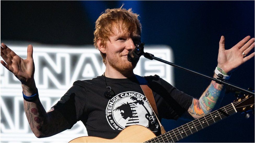 Ed Sheeran on stage in March 2022